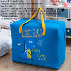 Dino Waterproof Bags with Zipper and Handle Space Saving