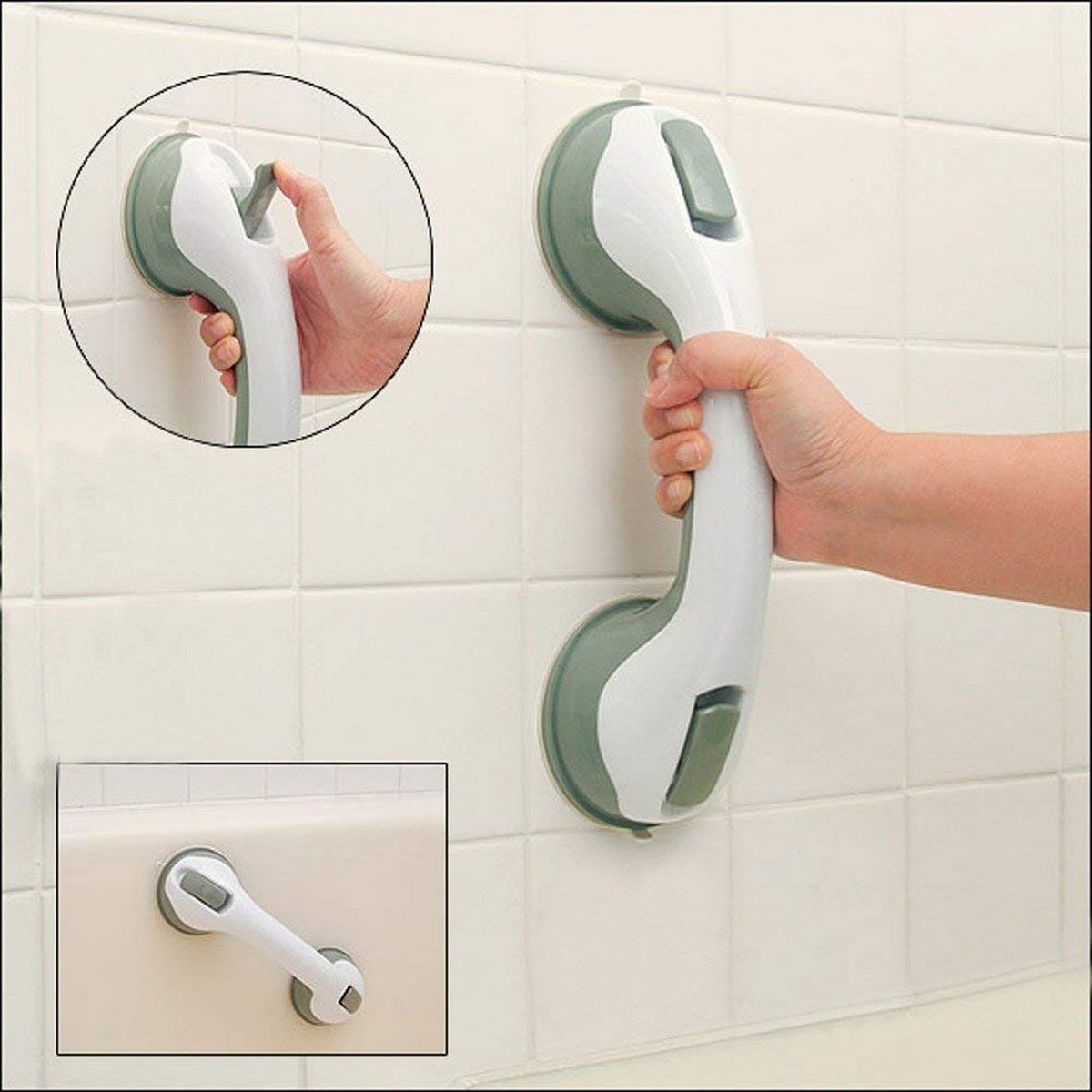 Anti-Slip Suction Bathroom Grab Handle,Portable Mobility Aids Safety Handle with Suction Cup Fitting