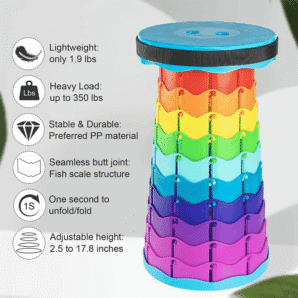 Portable & Adjustable Outdoor Telescopic Stool