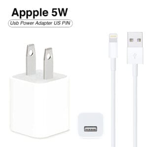 Iphone Usb 5W Power Adaptor With Lightning to Usb Cable