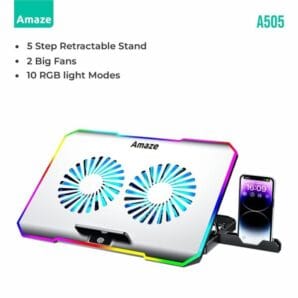 Amaze A505 Laptop Dual fan RGB Cooling Stand