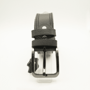 Genuine Black leather belt Double Stiched (1.5")