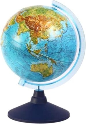 World Globe for Kids 3D Three-Dimensional Relief Desk Decorative with Stand