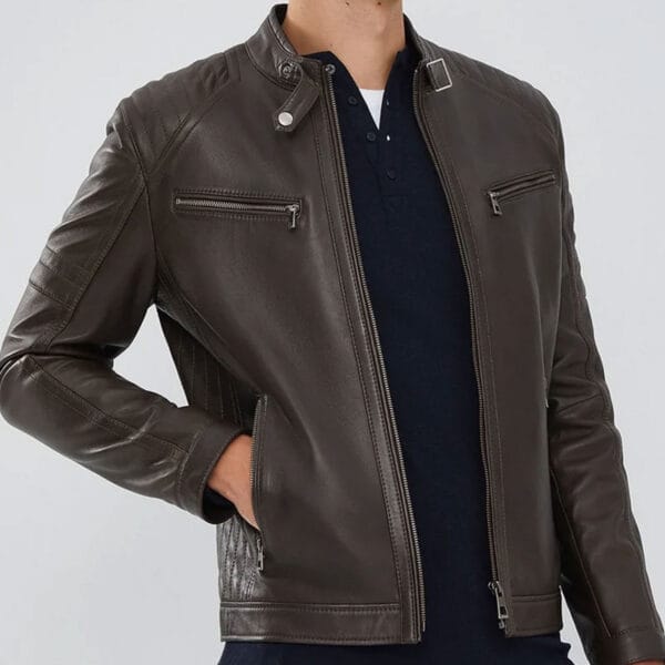 Brown-Zipper-Leather-Biker-Jacket