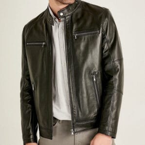 Men's-Black-Sheepskin-Biker-Leather-Jacket