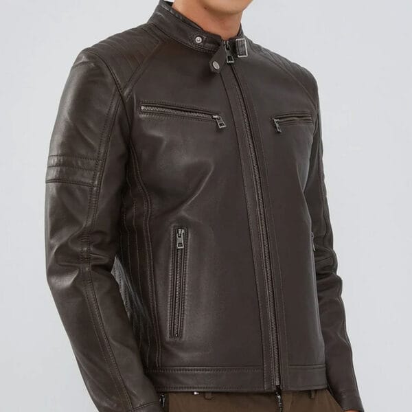 Brown-Zipper-Leather-Biker-Jacket