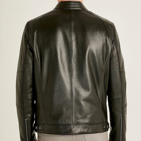 Men's-Black-Sheepskin-Biker-Leather-Jacket