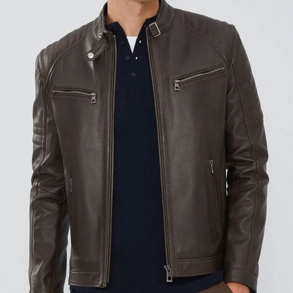 Brown-Zipper-Leather-Biker-Jacket