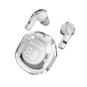 Ultrapods Max Wireless Bluetooth in Ear Earbuds with Digital Display, Gaming Headphones Headset with Built-in Mic (White)