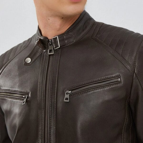 Brown-Zipper-Leather-Biker-Jacket