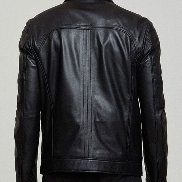 Men's-Black-Zippered-Accents-Leather-Biker-Jacket2