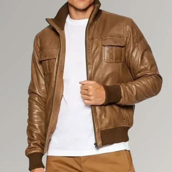 Men's-Brown-Sheepskin-Leather-Bomber-Jacket4