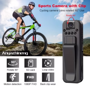 Indoor Outdoor Pocket Camera Portable Sports Camera 1080P FHD Wearable for Indoor Recording and Growth Monitoring