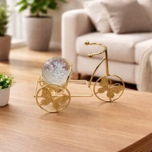 Metal Butterfly cycle holding Glass Ball