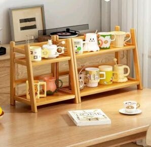 Bamboo 2 Tier Plant Stand Rack