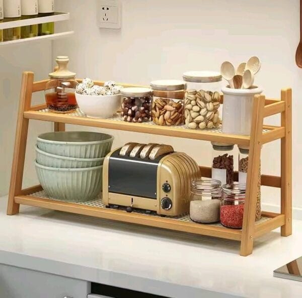 Bamboo 2 Tier Plant Stand Rack
