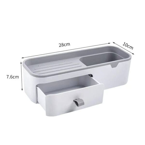 WALL MOUNTED WASHROOM ORGANIZER WITH DRAWER