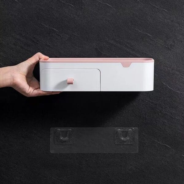 WALL MOUNTED WASHROOM ORGANIZER WITH DRAWER