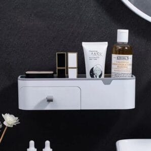 WALL MOUNTED WASHROOM ORGANIZER WITH DRAWER