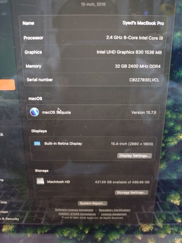 Macbook Pro 2019