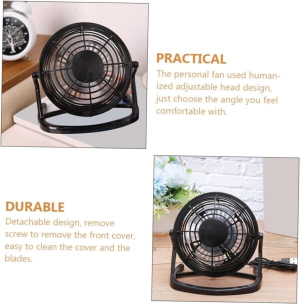 Small USB Desk Fan Quiet Personal Cooling Fan with Rotation Detachable Design for Easy Cleaning for Office and Home Use