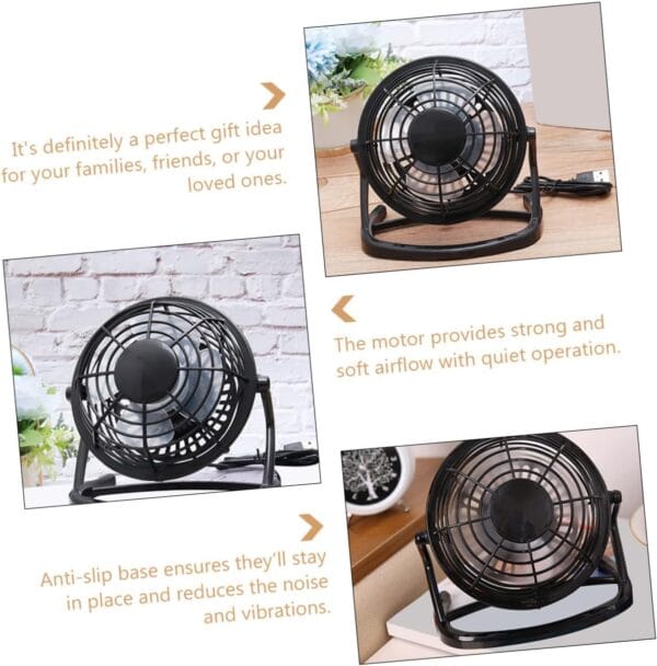 Small USB Desk Fan Quiet Personal Cooling Fan with Rotation Detachable Design for Easy Cleaning for Office and Home Use