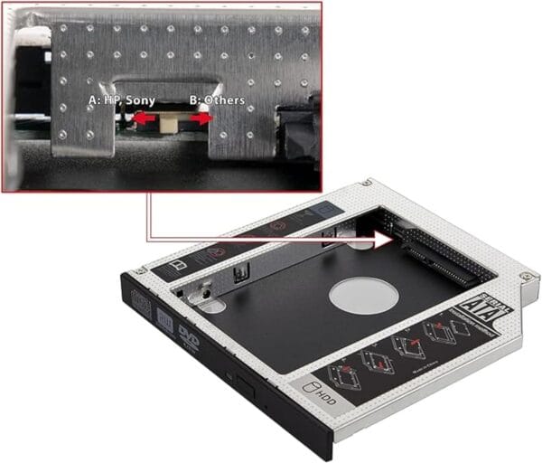 12.7mm Aluminum 2nd HDD SDD Hard Disk Caddy