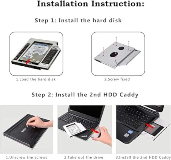 12.7mm Aluminum 2nd HDD SDD Hard Disk Caddy