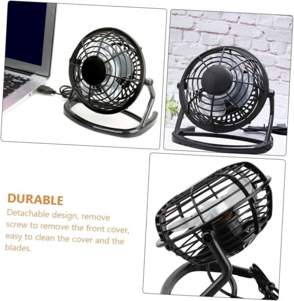 Small USB Desk Fan Quiet Personal Cooling Fan with Rotation Detachable Design for Easy Cleaning for Office and Home Use