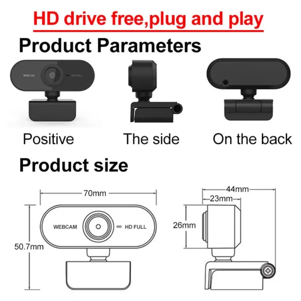 Webcam Mini Camera Full HD 1080P Small USB Web Cam With Microphone